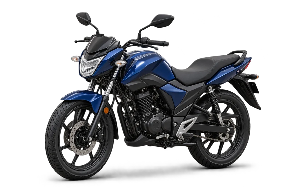 Illustration of a blue standard motorcycle